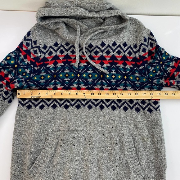 American Eagle Womens Fair Isle Hoodie Sweater Seriously Soft Size Medium - Picture 8 of 9